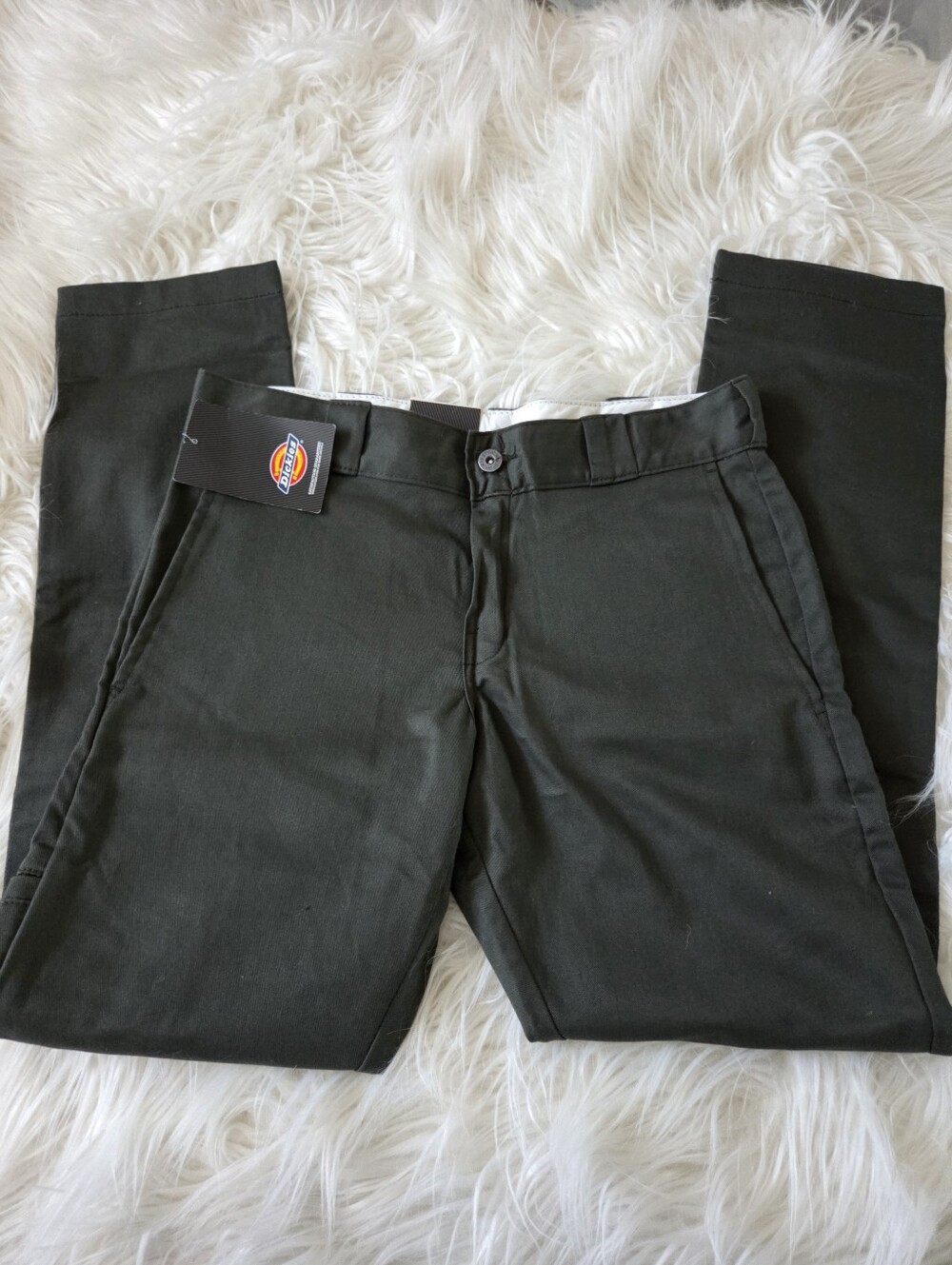Dickies Women's Straight Leg Stretch Chino Pants in Dark Green
